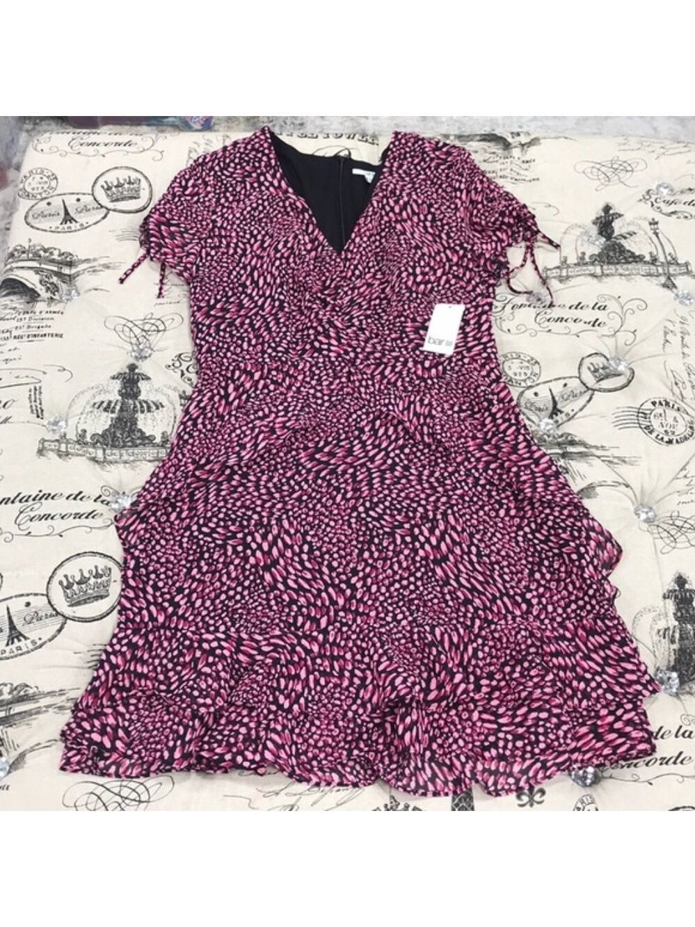 Bar III Printed Ruffled Mini Dress - Picture 4 of 6